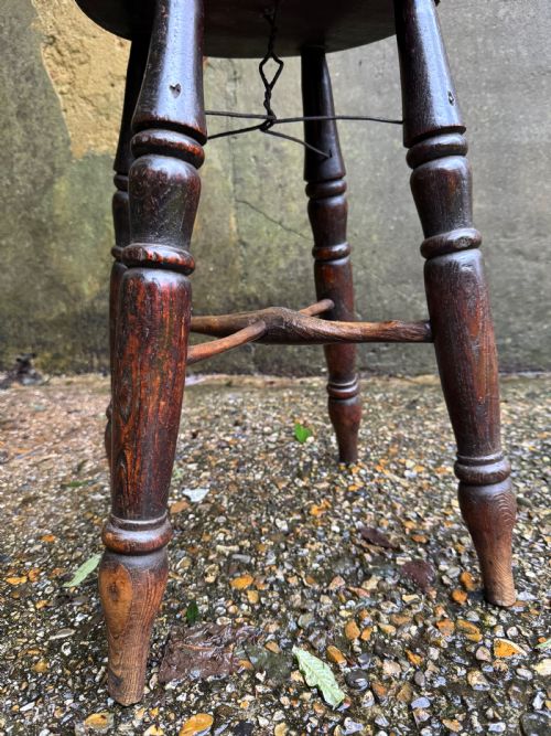 ANTIQUE WINDSOR BOSTON STOOL - ADDITIONAL PHOTO 2
