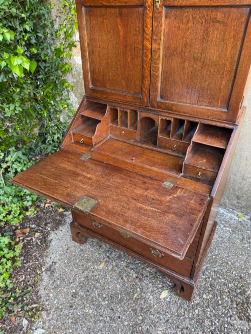 EARLY OAK BUREAU BOOKCASE - ADDITIONAL PHOTO 4