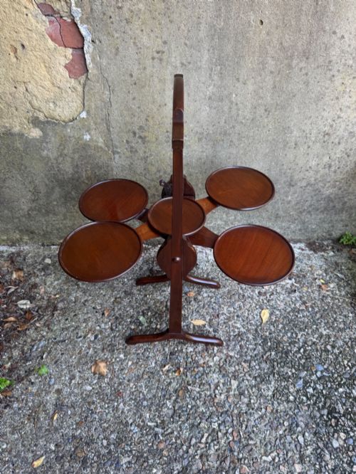 ANTIQUE MONOPLANE FOLDING TEA TABLE CAKE STAND - ADDITIONAL PHOTO 12
