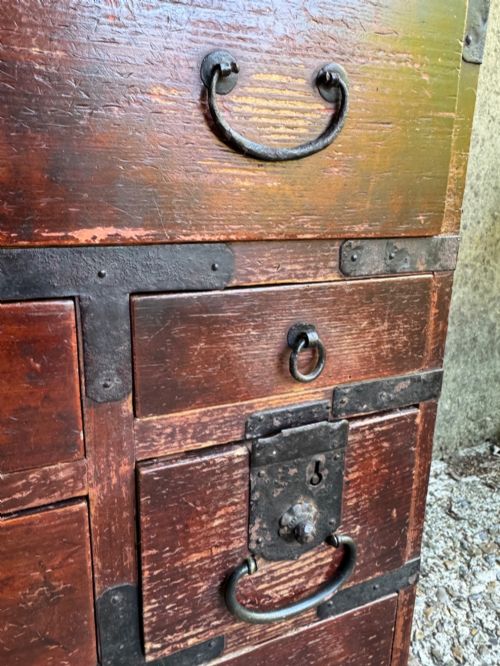 ANTIQUE JAPANESE TANSU CHEST - ADDITIONAL PHOTO 6