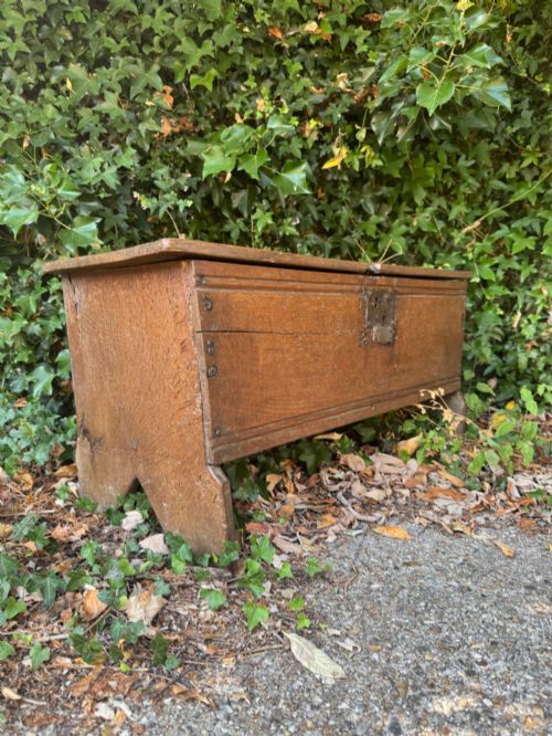 Early Oak Plank Coffer