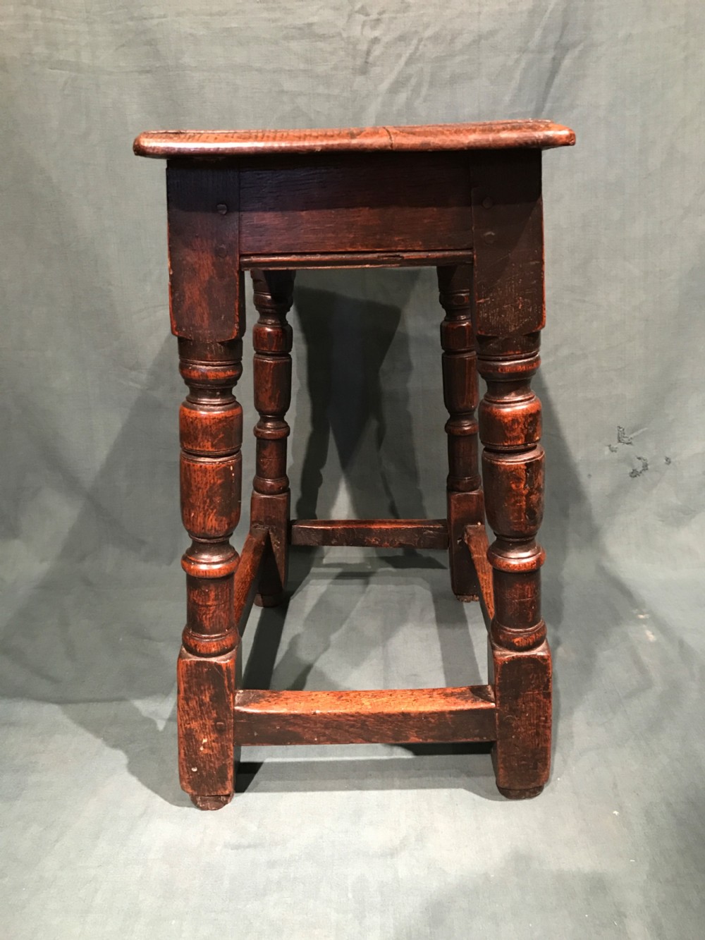 Antique oak joint stool  View III