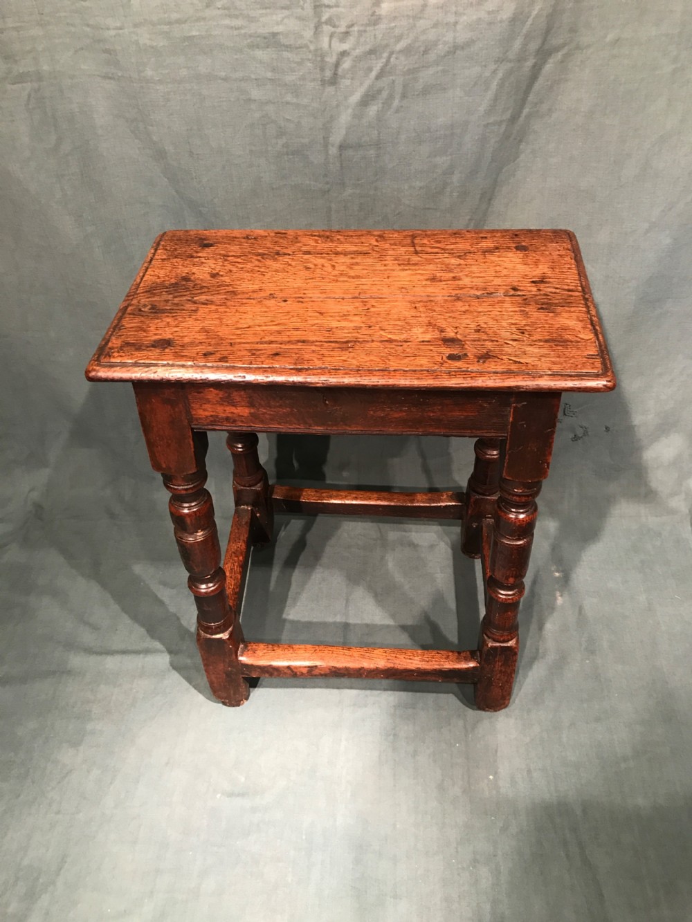 Antique oak joint stool  View IV