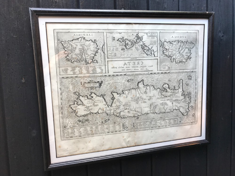 Original antique map of Crete etc