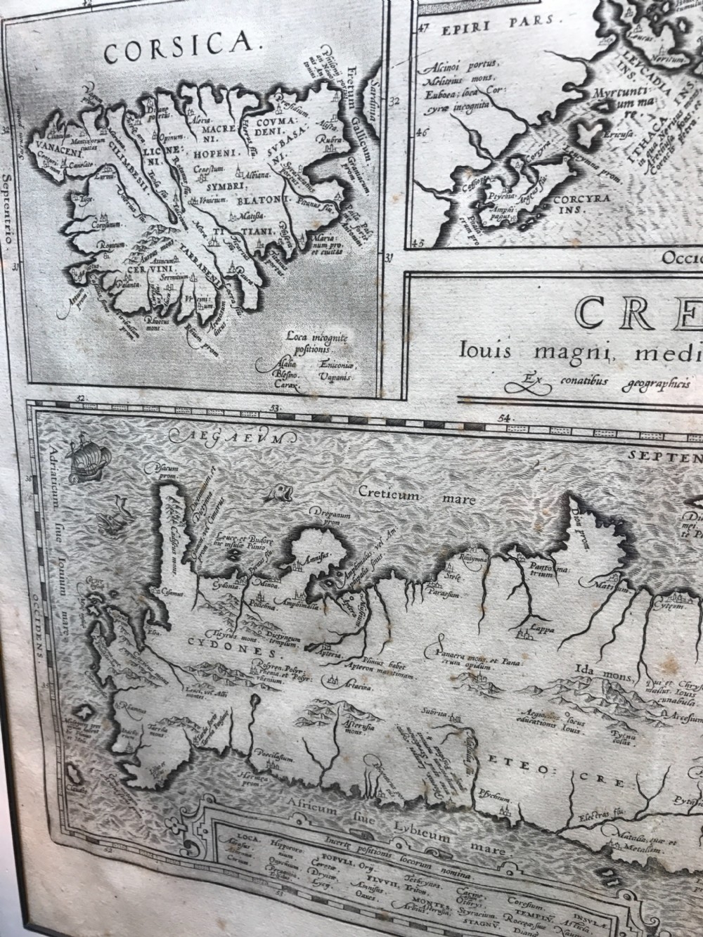 Original antique map of Crete etc View IV
