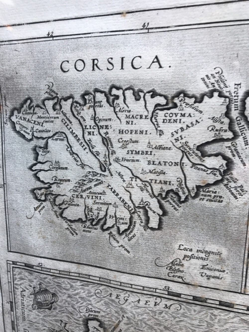 Original antique map of Crete etc View VI