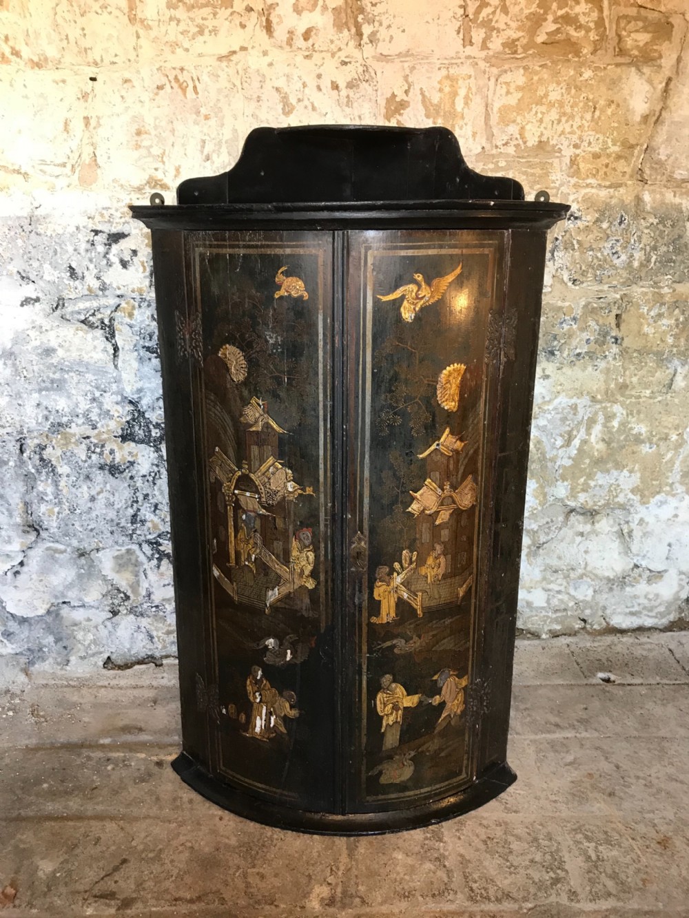 Antique chinoiserie corner cupboard  View II