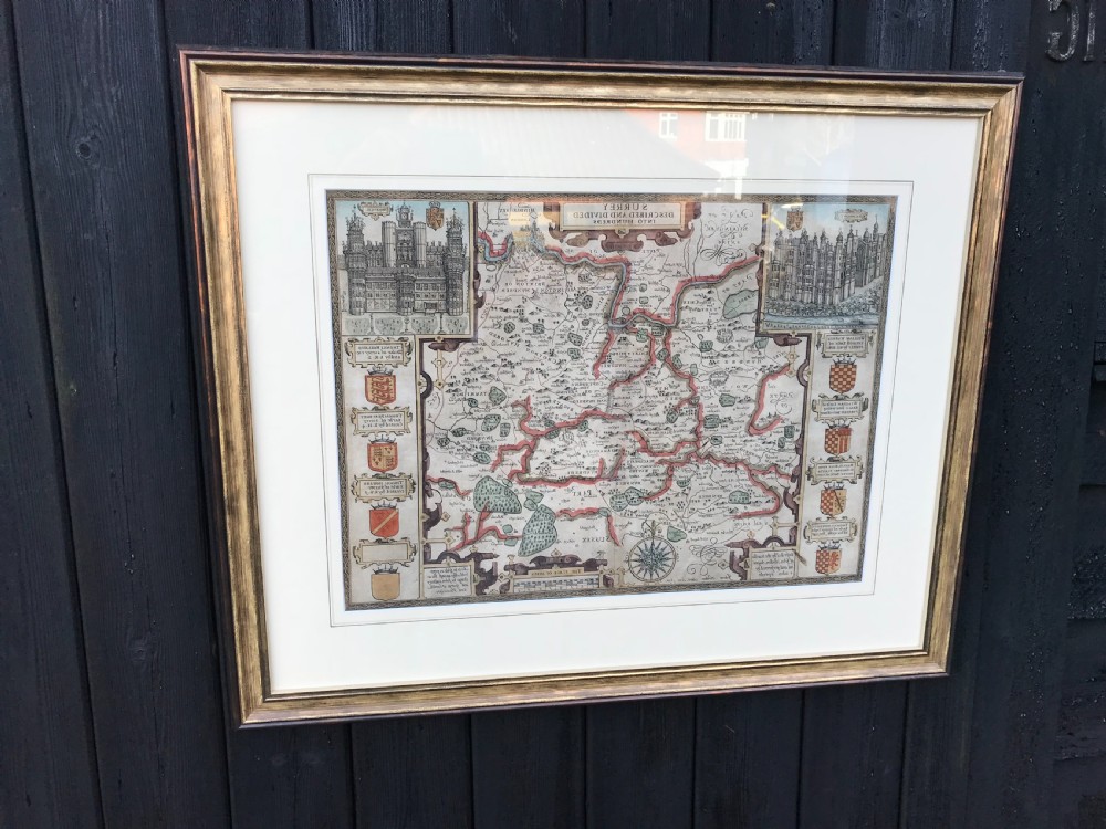John Speed Original Map of Surrey 