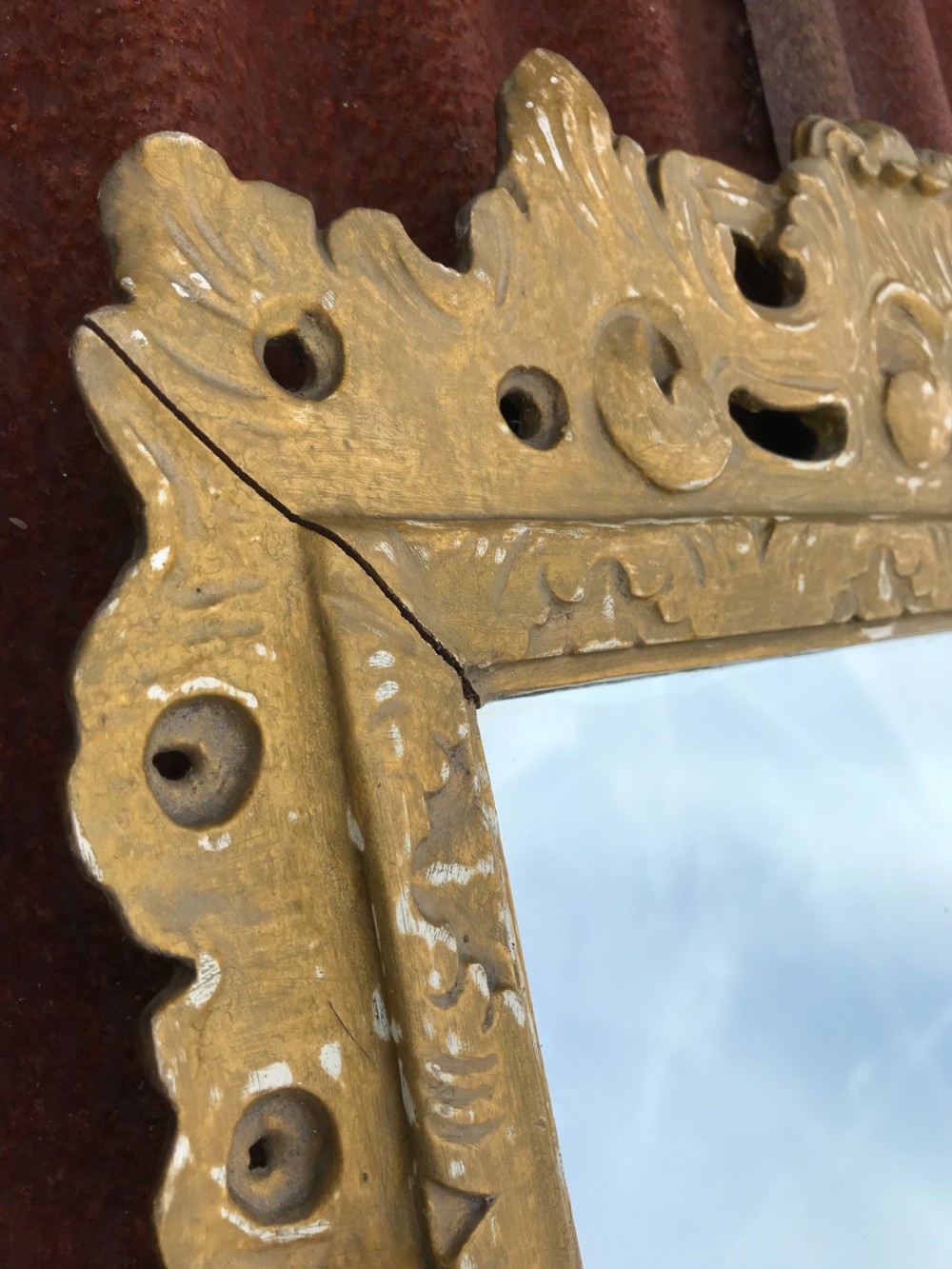 Antique Giltwood Mirror View VII