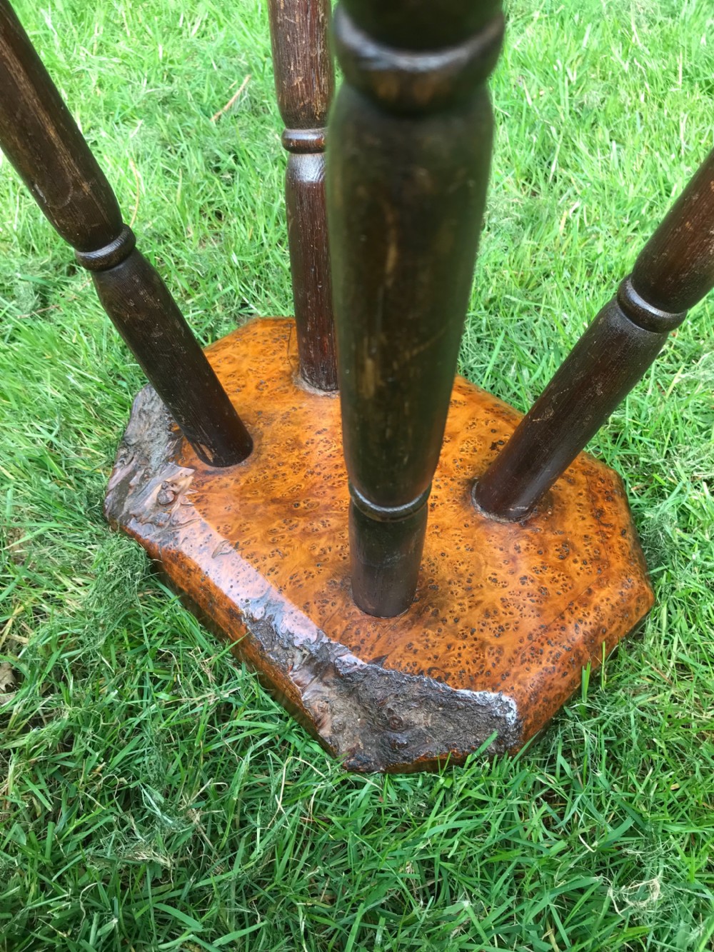 Primitive burr wood stool  View IV