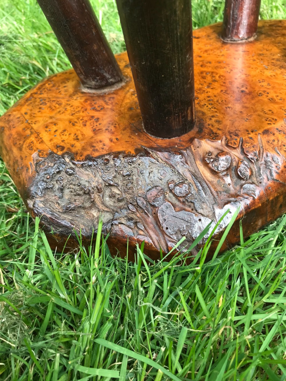 Primitive burr wood stool  View V