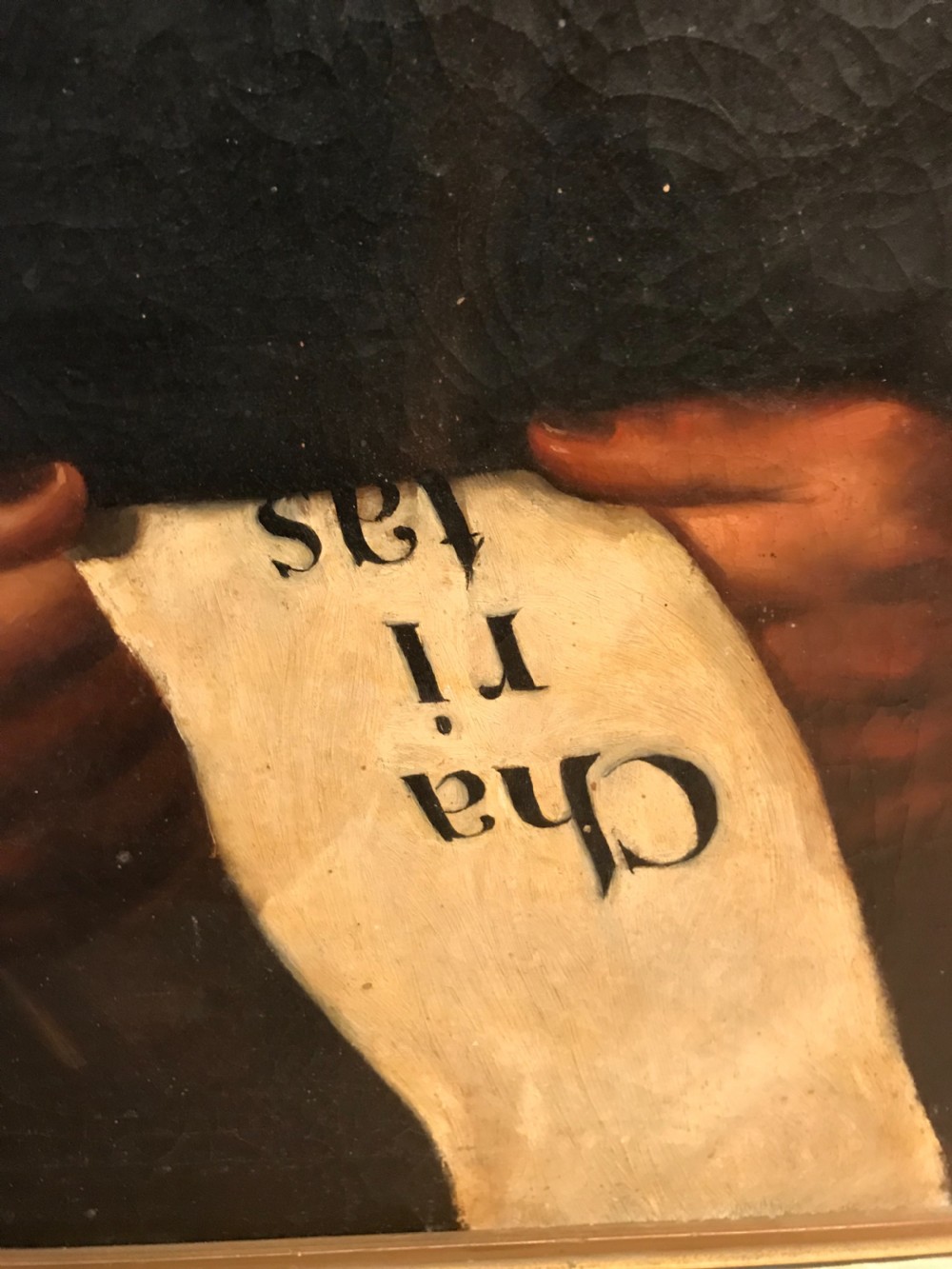 Large Antique oil Portrait  View III