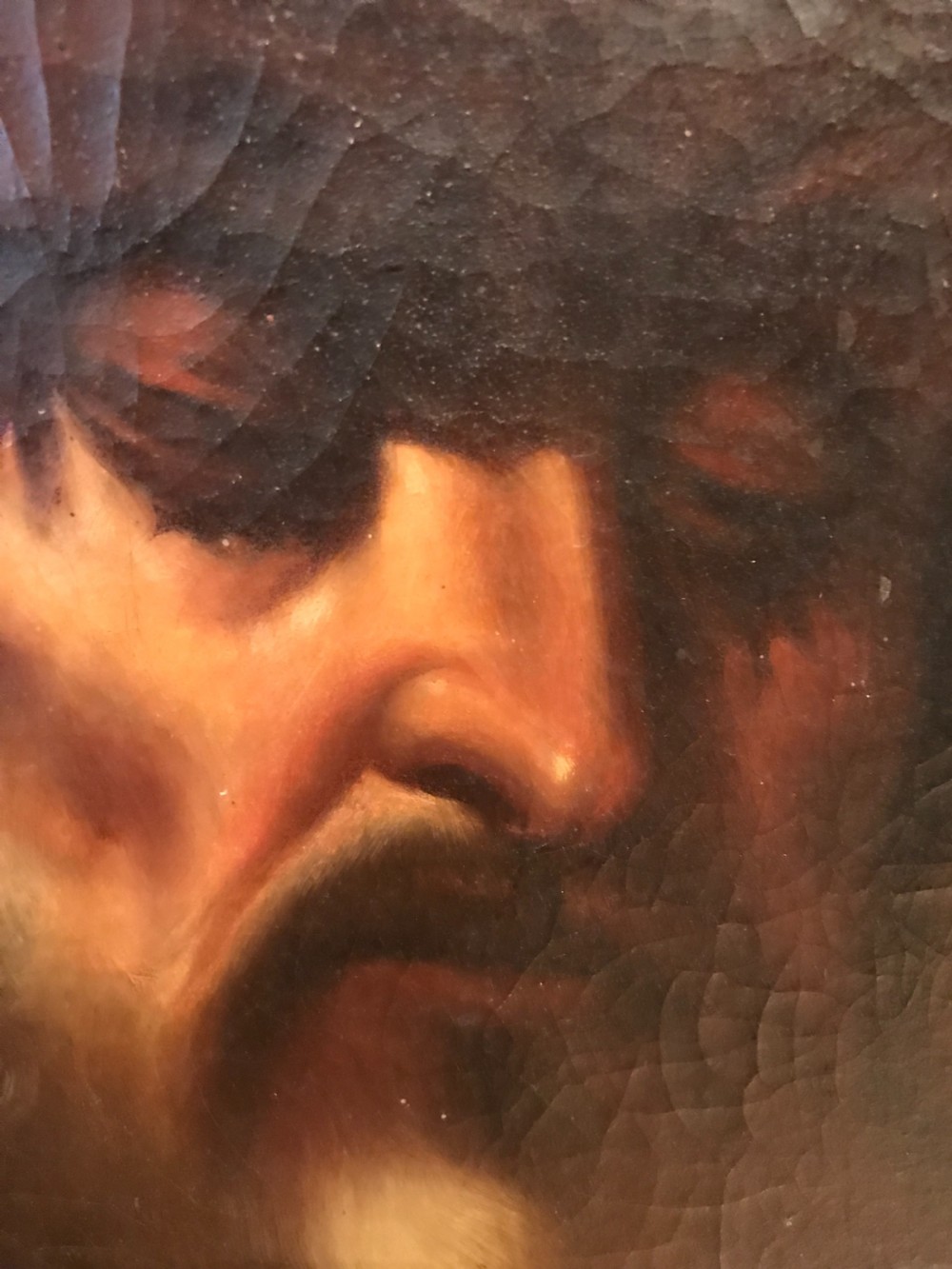 Large Antique oil Portrait  View IV
