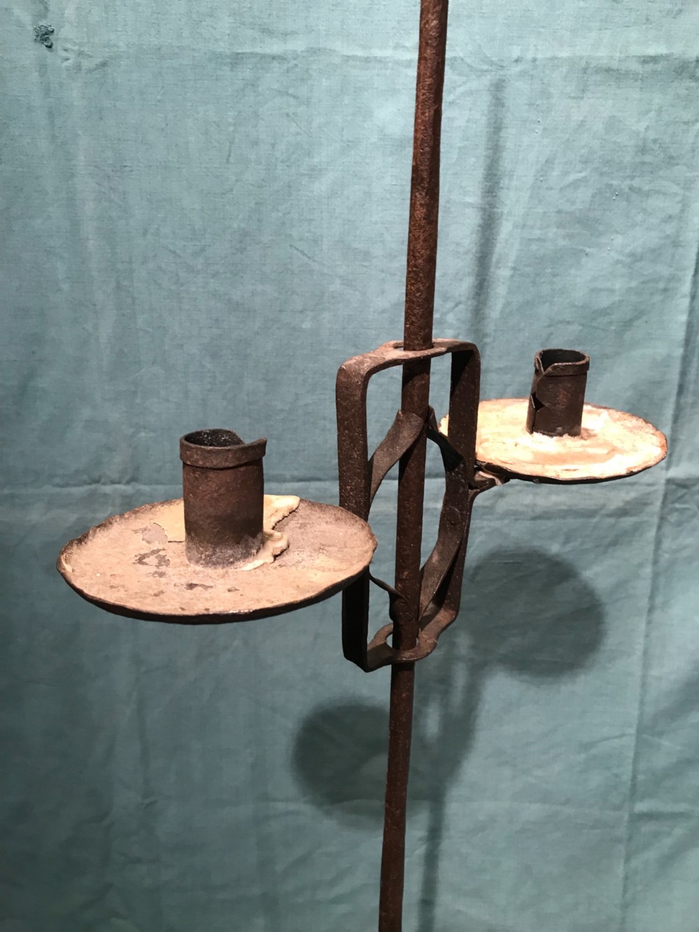 18th century iron candlestand  View V