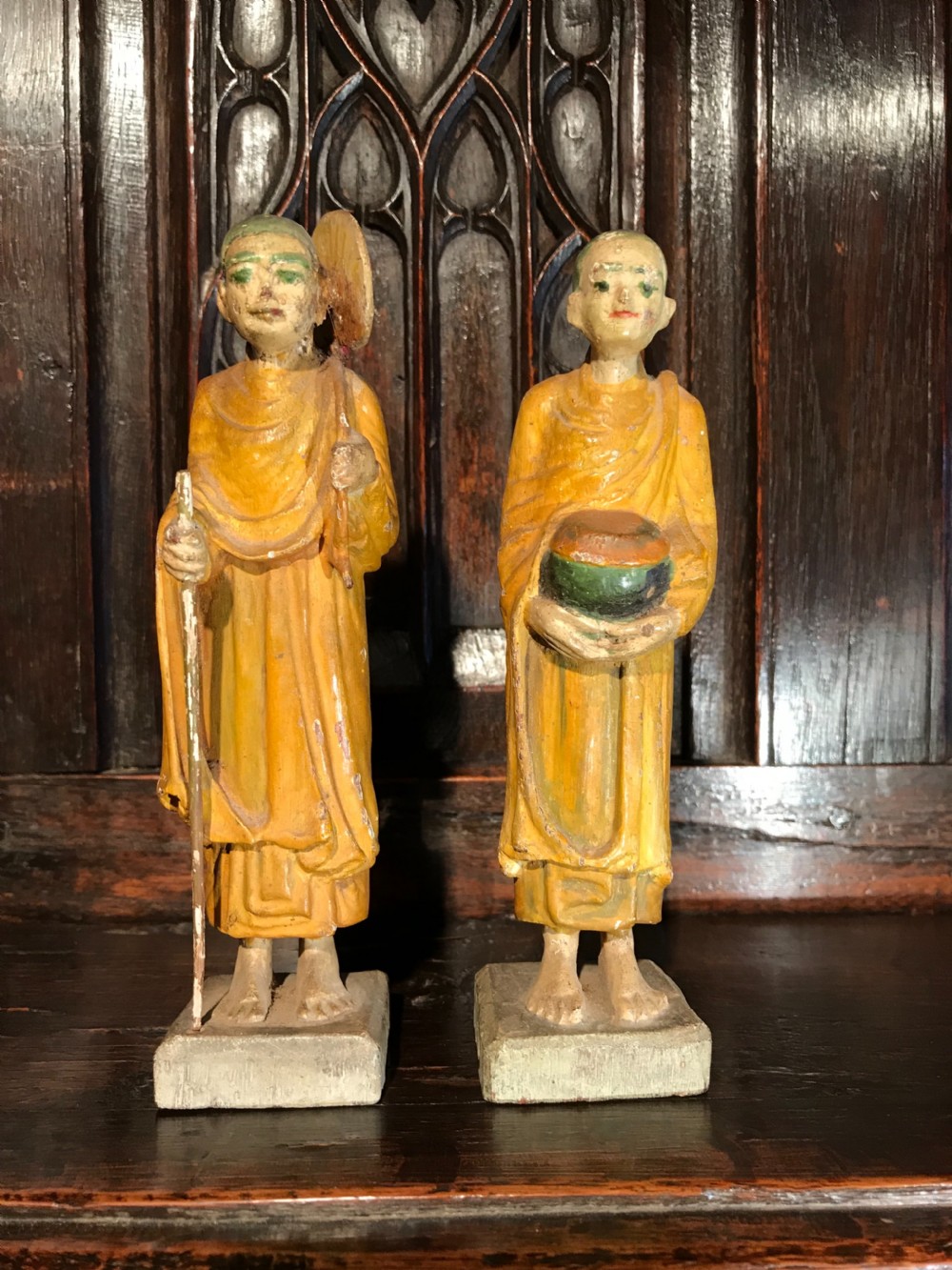 Antique carved wood figures