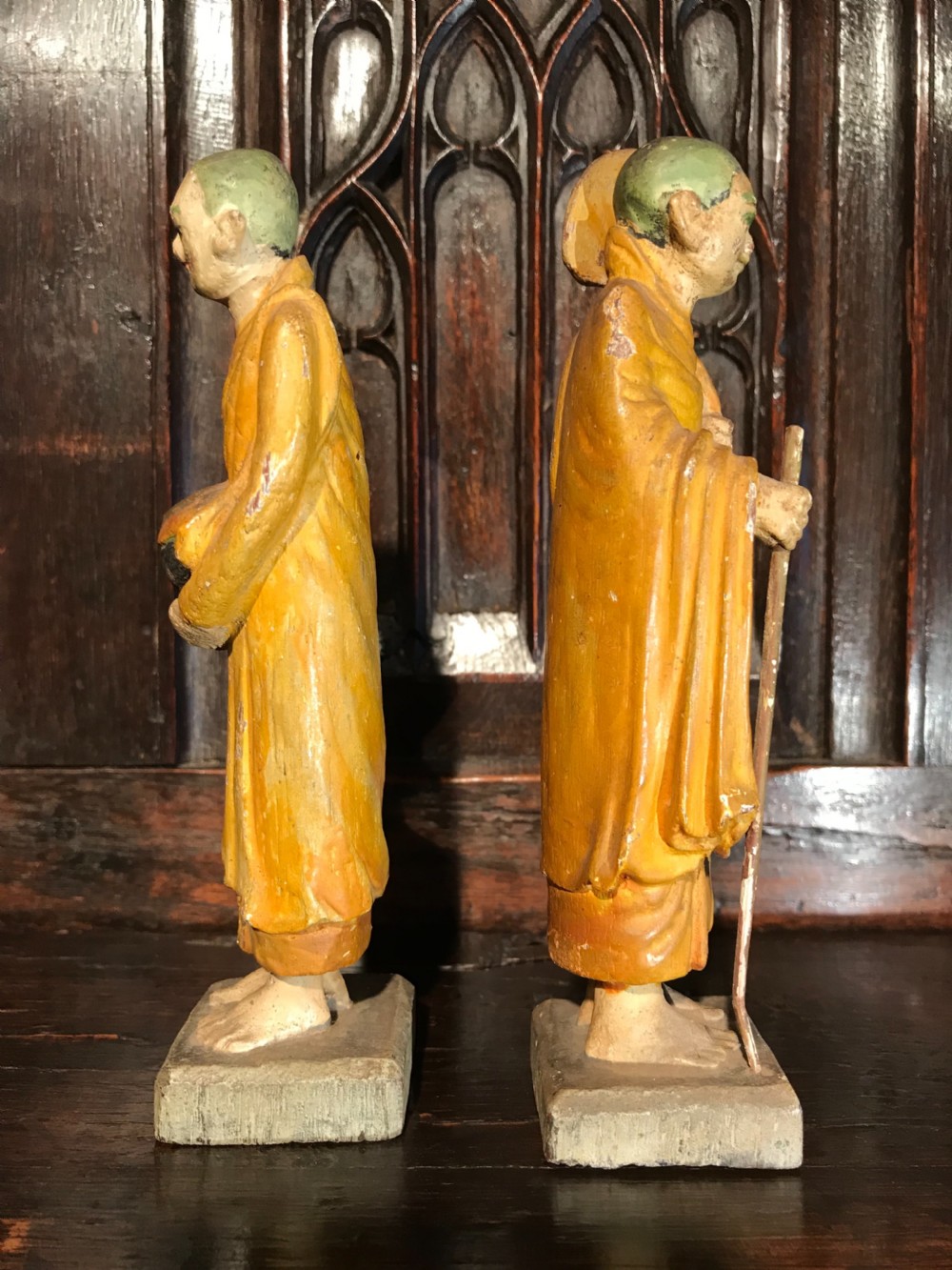 Antique carved wood figures View V