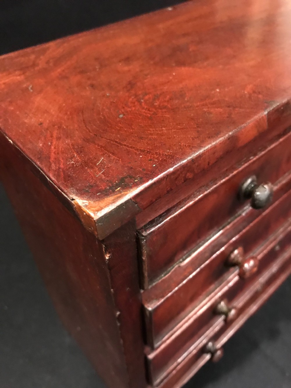Antique Tabletop Chest of Drawers  View X