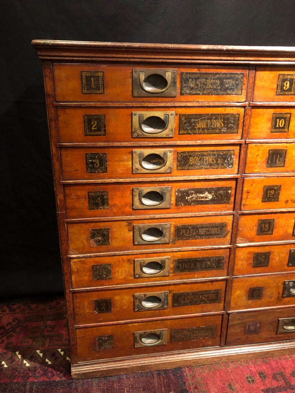 Antique Haberdashery Bank of Drawers  View II