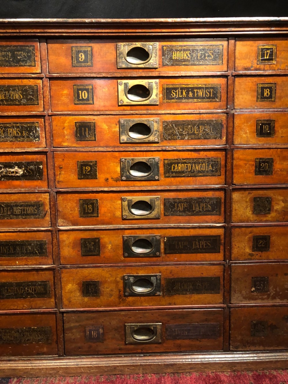 Antique Haberdashery Bank of Drawers  View V