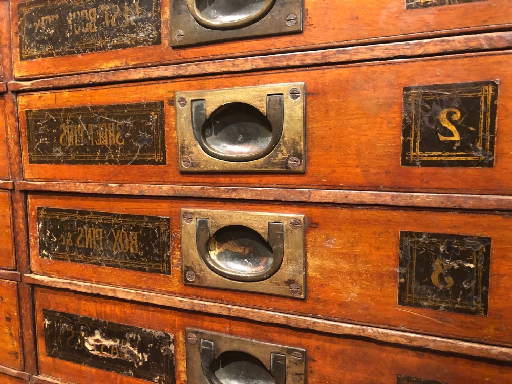 Antique Haberdashery Bank of Drawers  View X