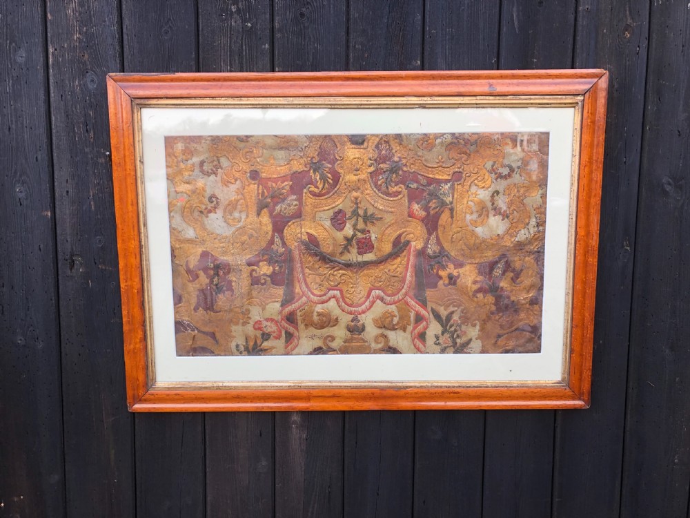 18th century Leather Panel