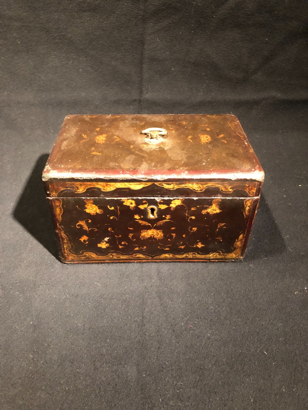 Antique chinoiserie tea caddy View II