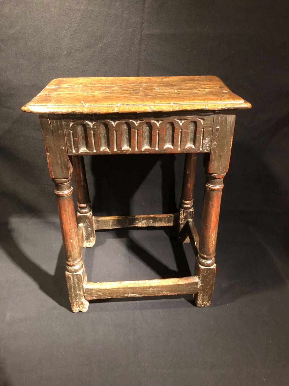 Early Oak Joint Stool  View II