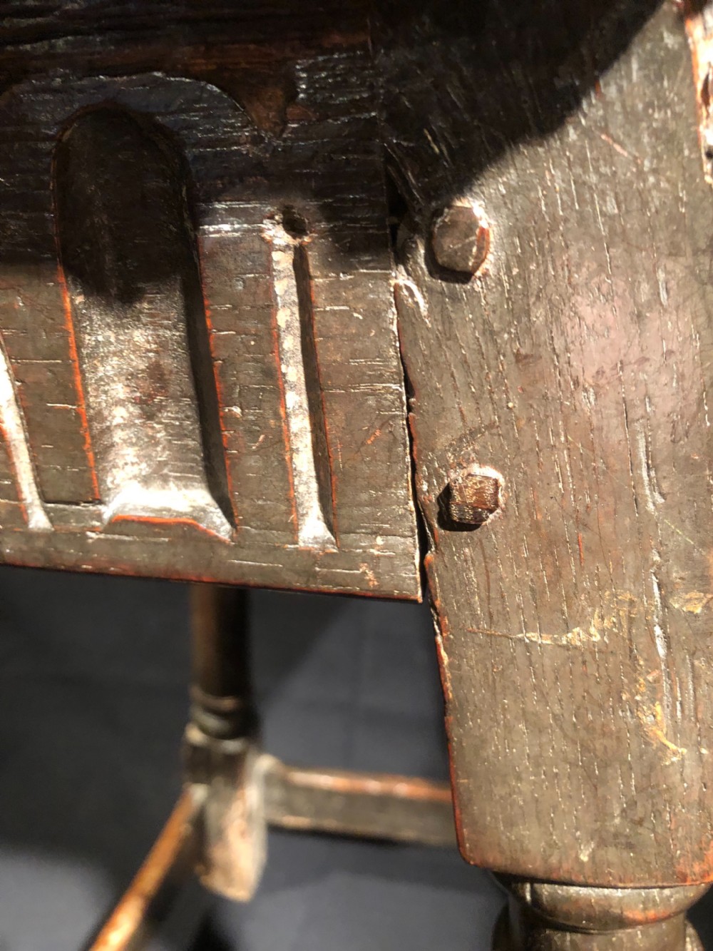Early Oak Joint Stool  View VI