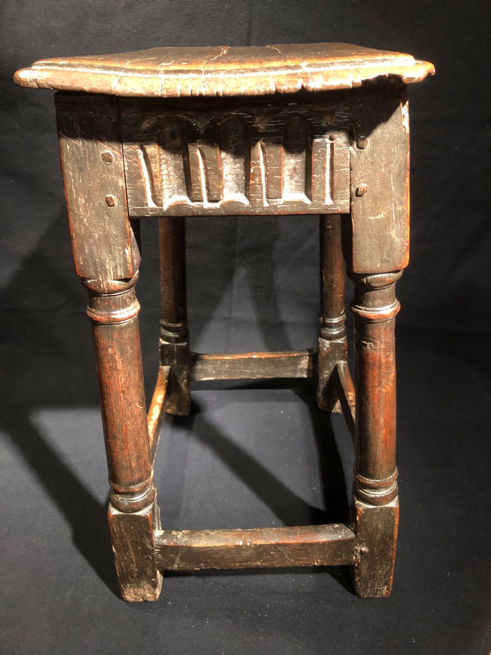 Early Oak Joint Stool  View XII