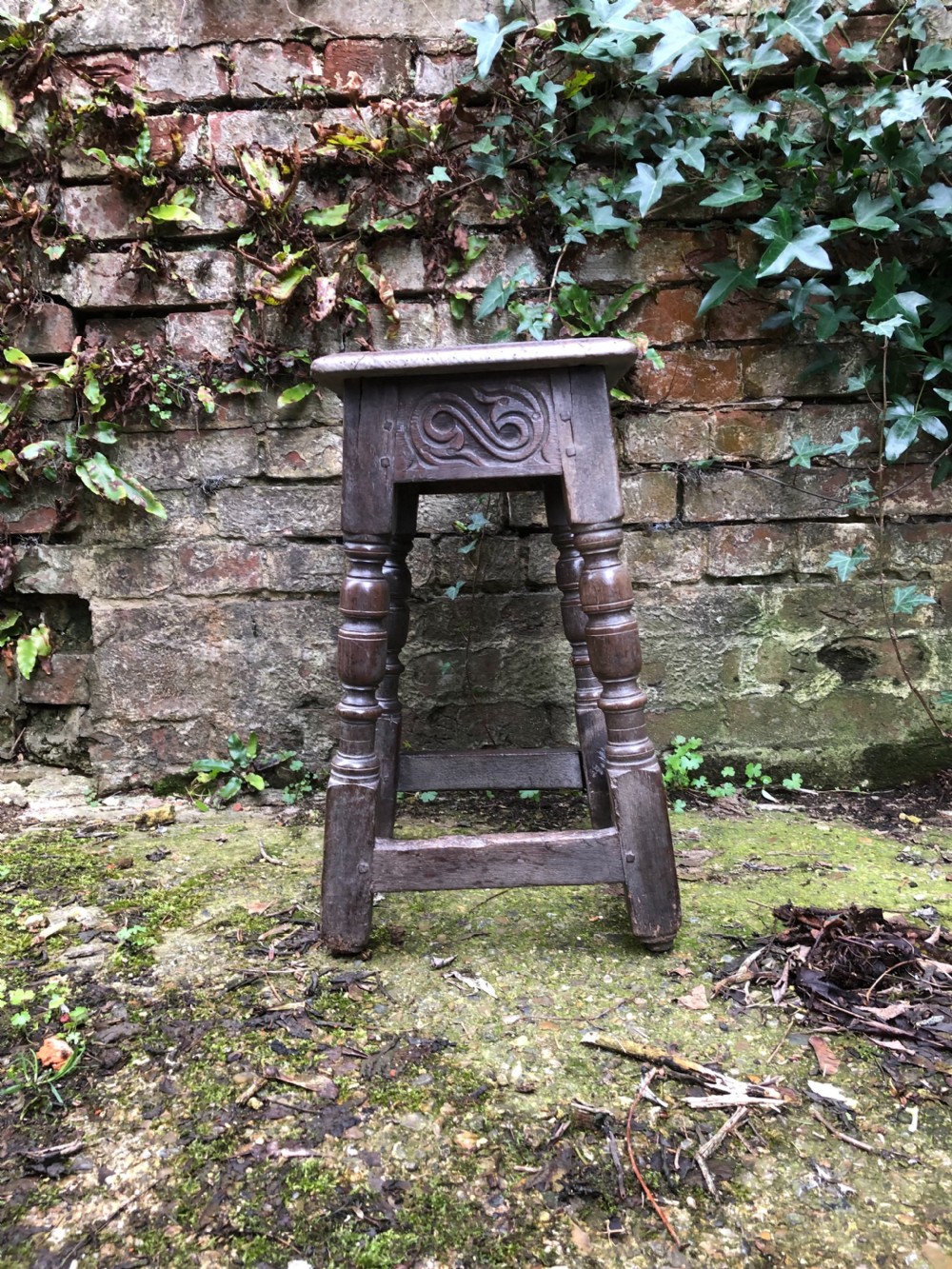 Early Oak Joint Stool  View II