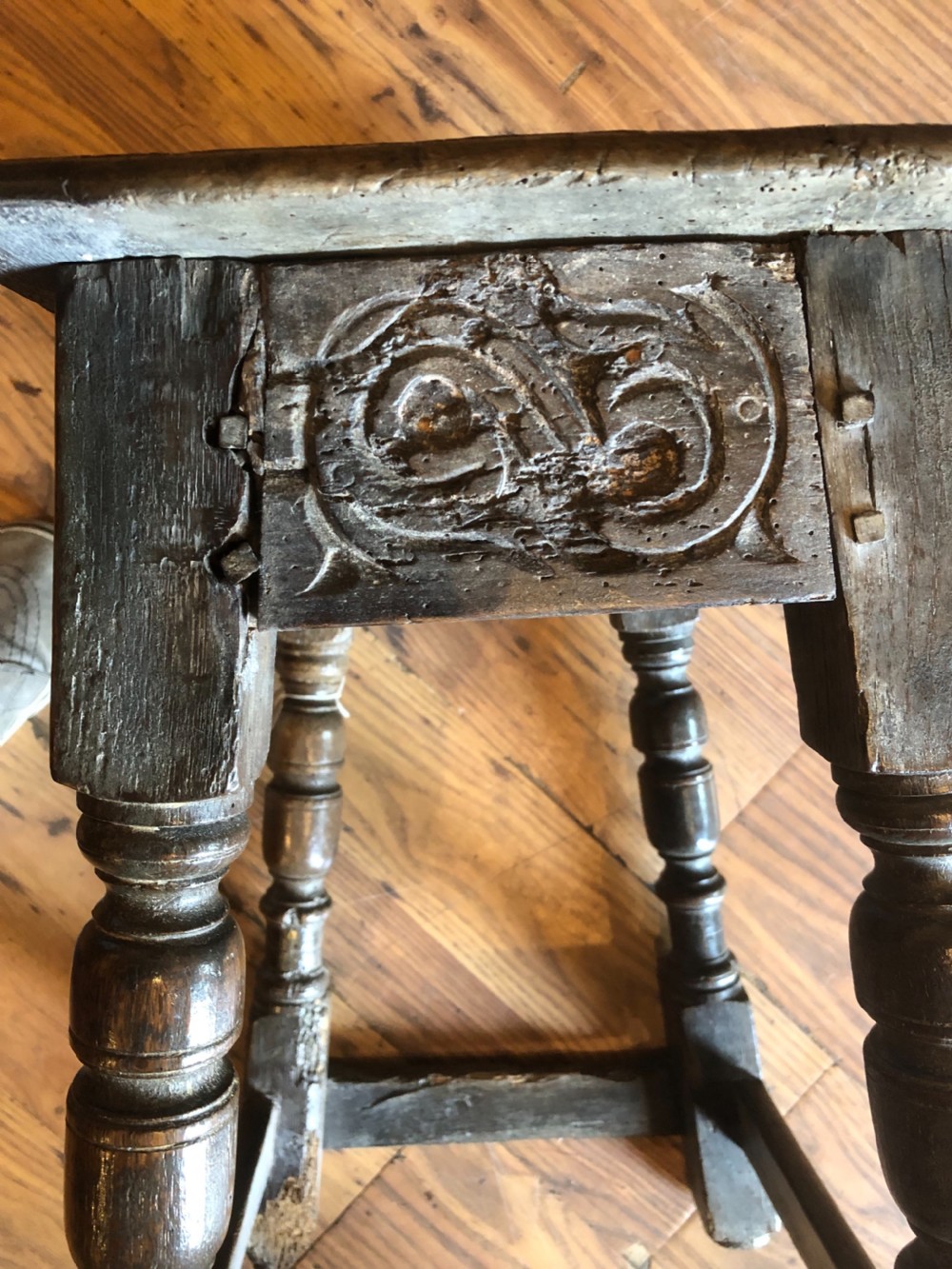 Early Oak Joint Stool  View XI