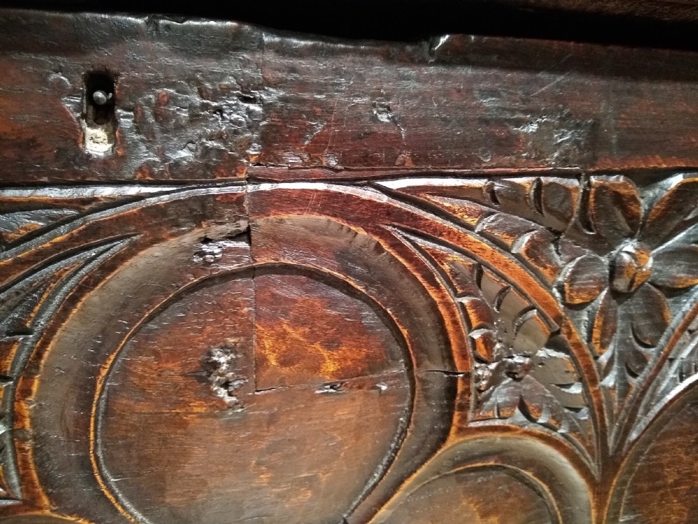 16th century oak plank coffer View V