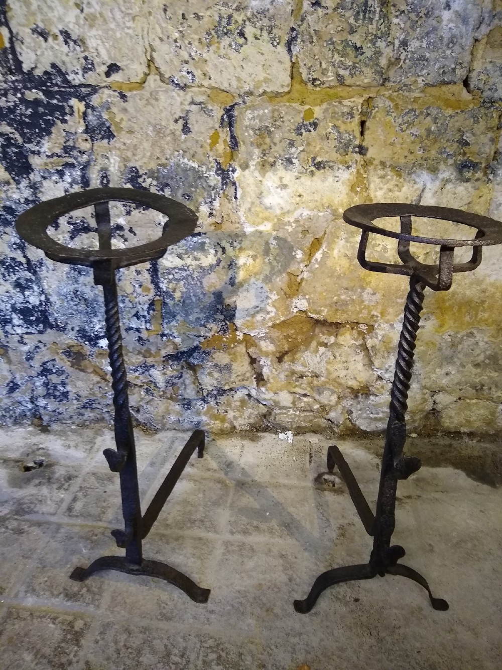 Pair of 17th c. French andirons or fire dogs