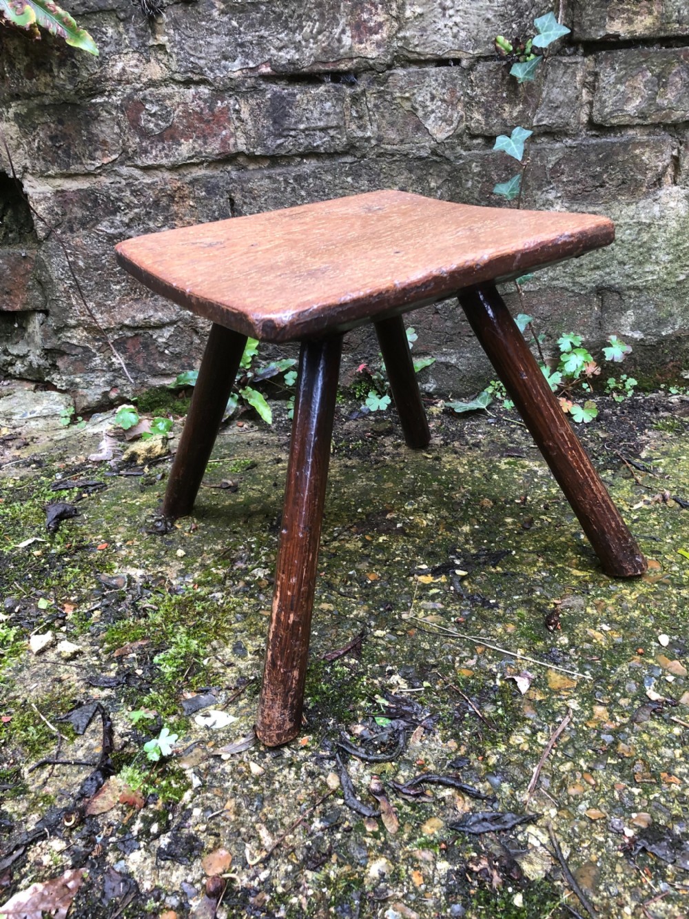 Primitive Oak Stool  View V