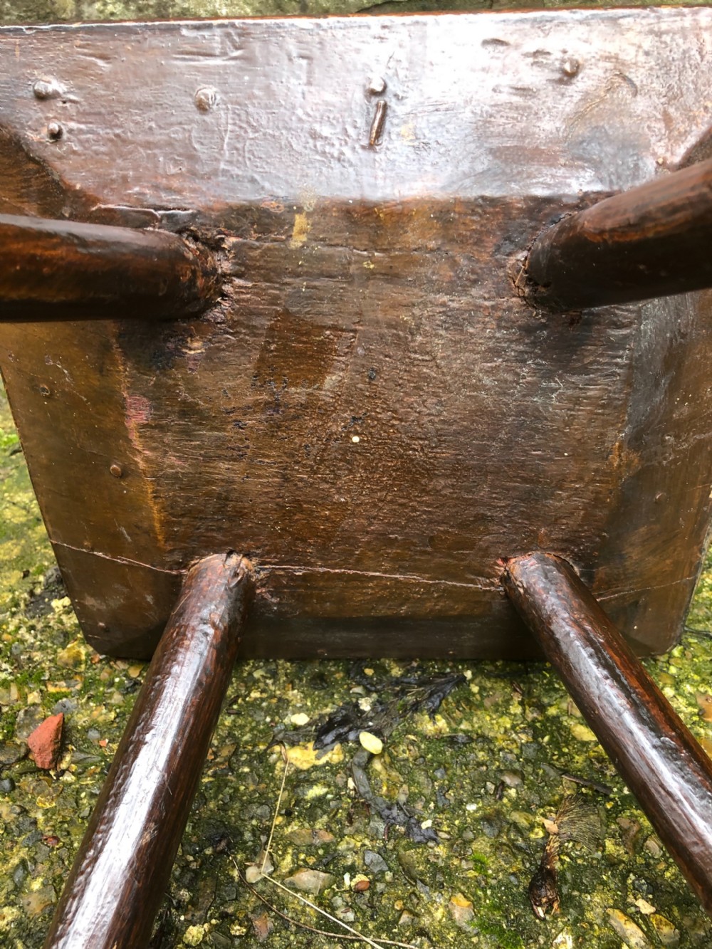 Primitive Oak Stool  View VIII