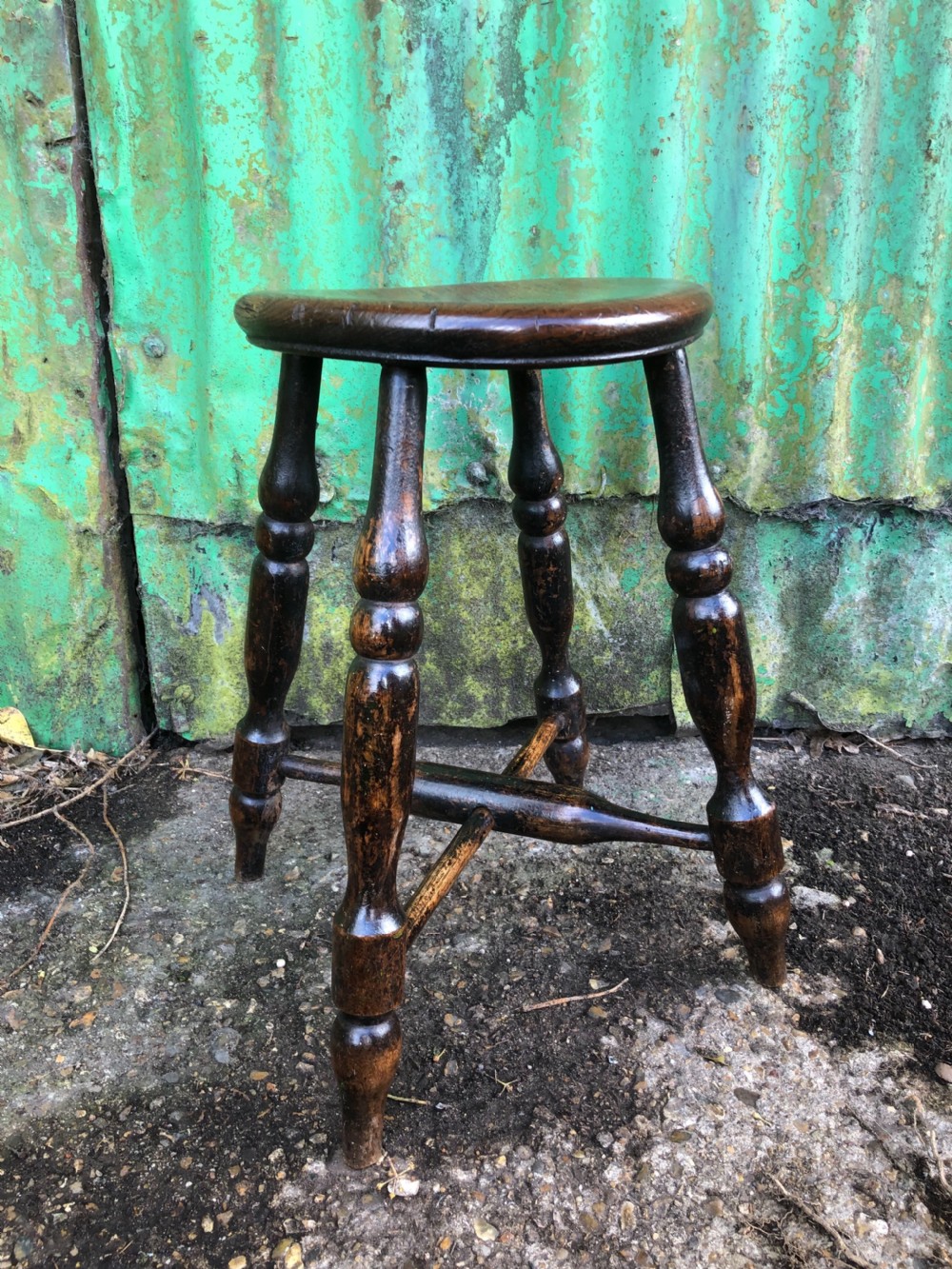 Antique Dish top Stool 