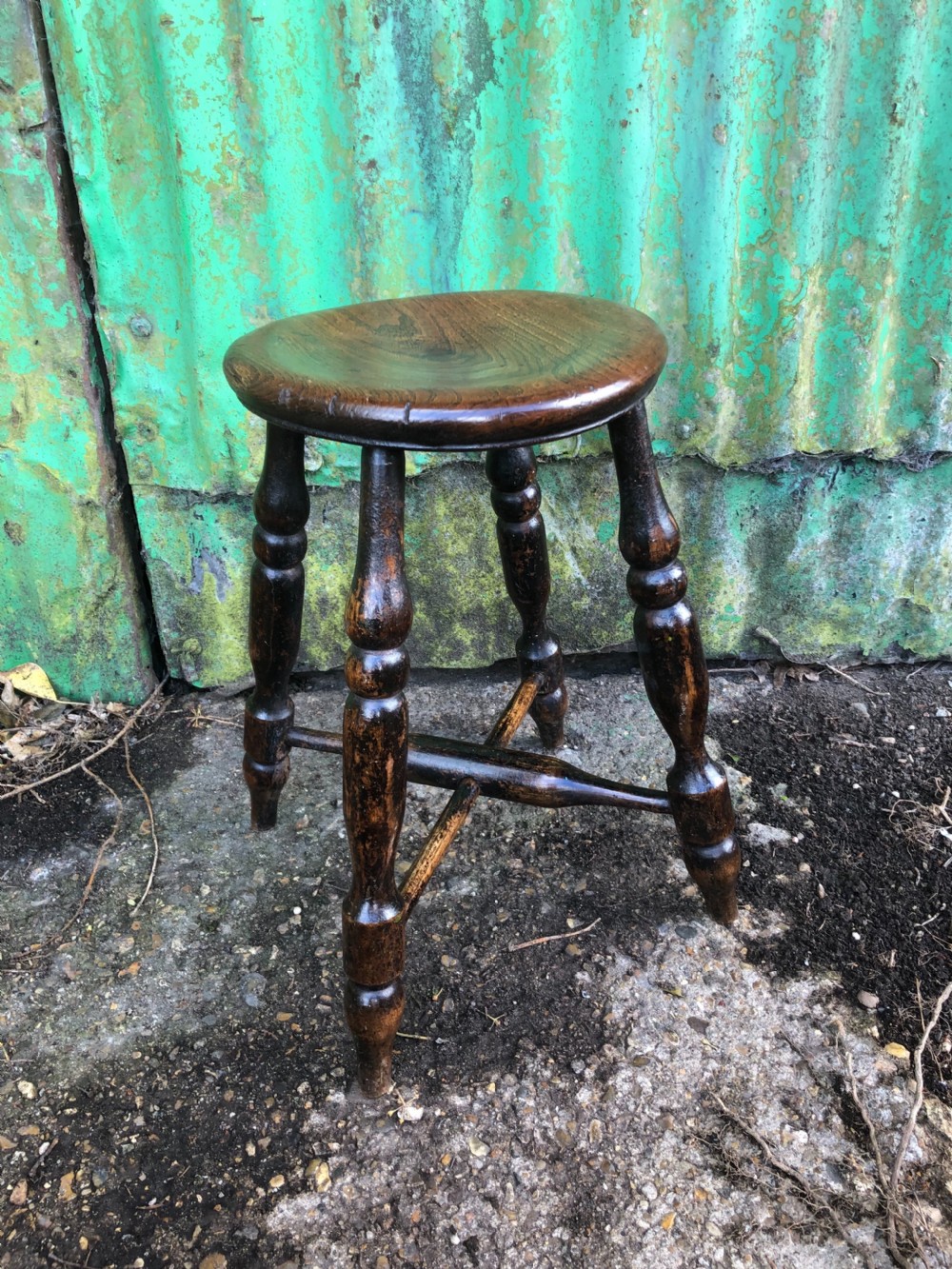 Antique Dish top Stool  View II