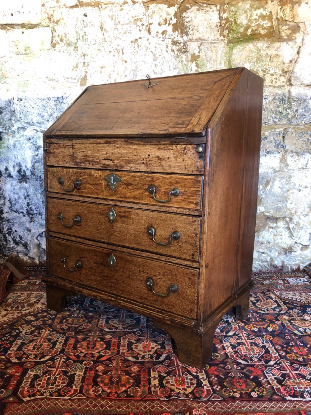 Small Early Oak Bureau View VIII