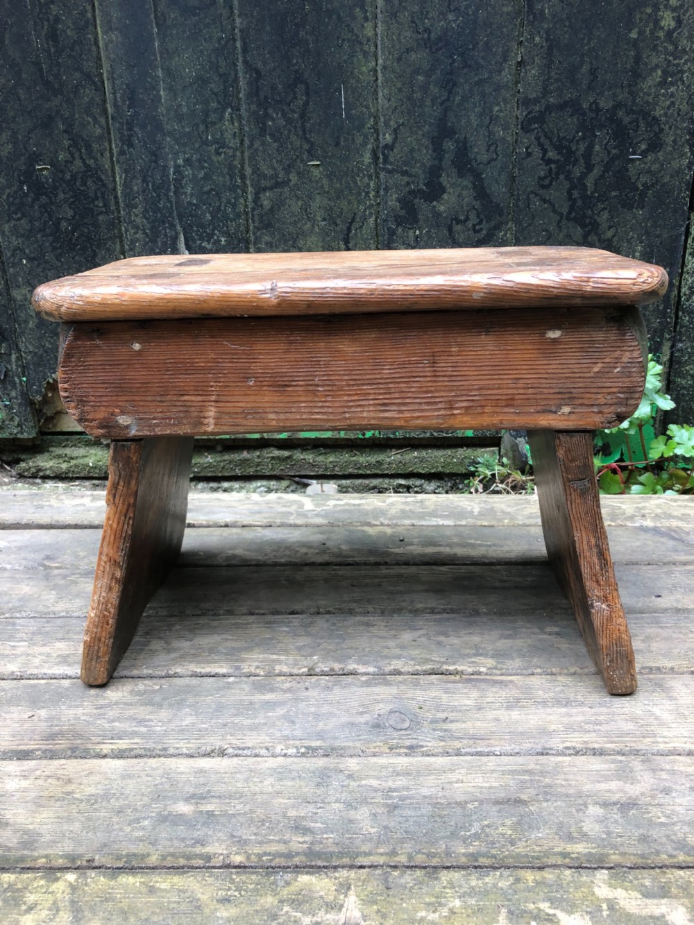Antique Pine Boarded Stool  View III