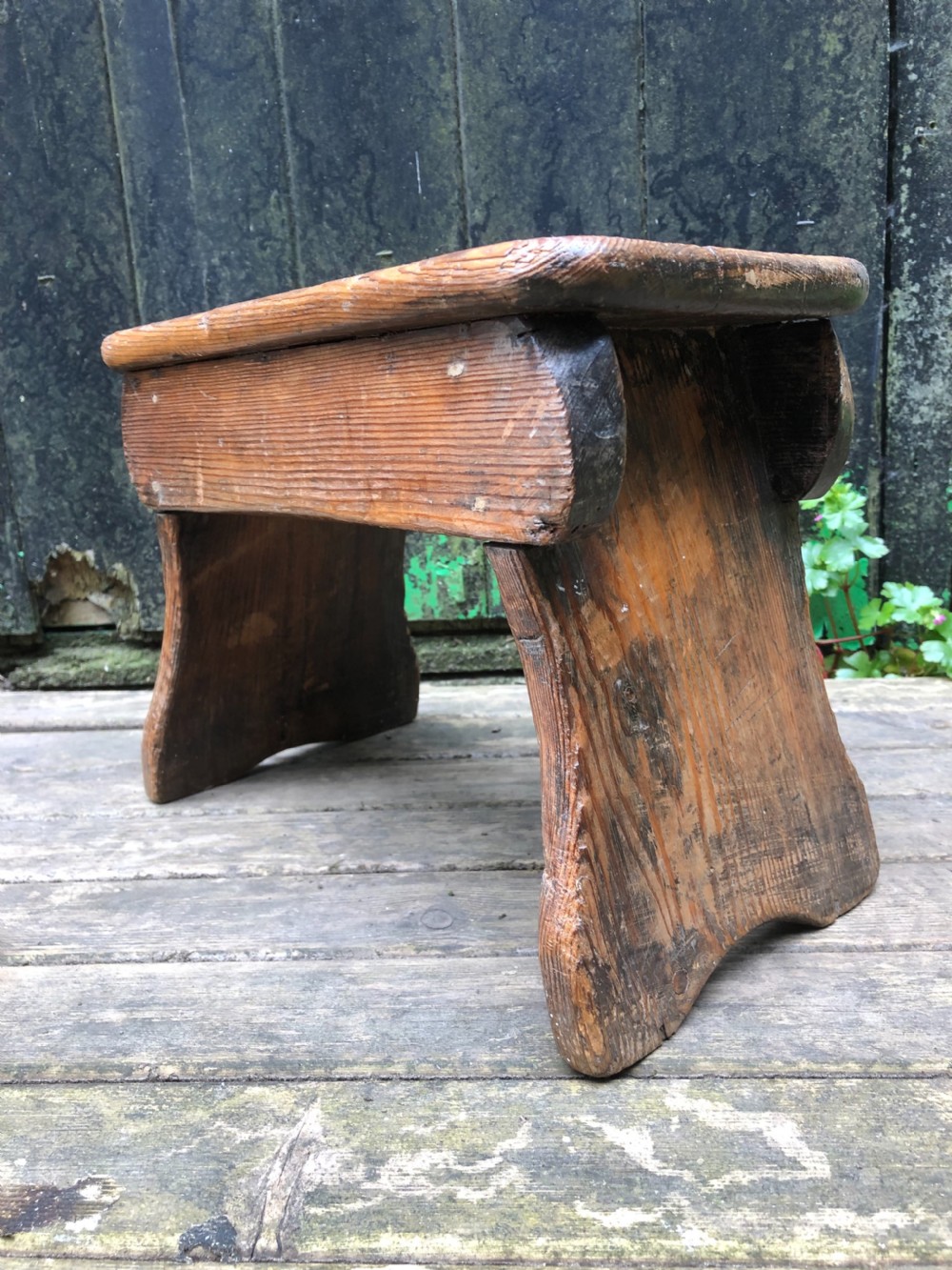 Antique Pine Boarded Stool  View V