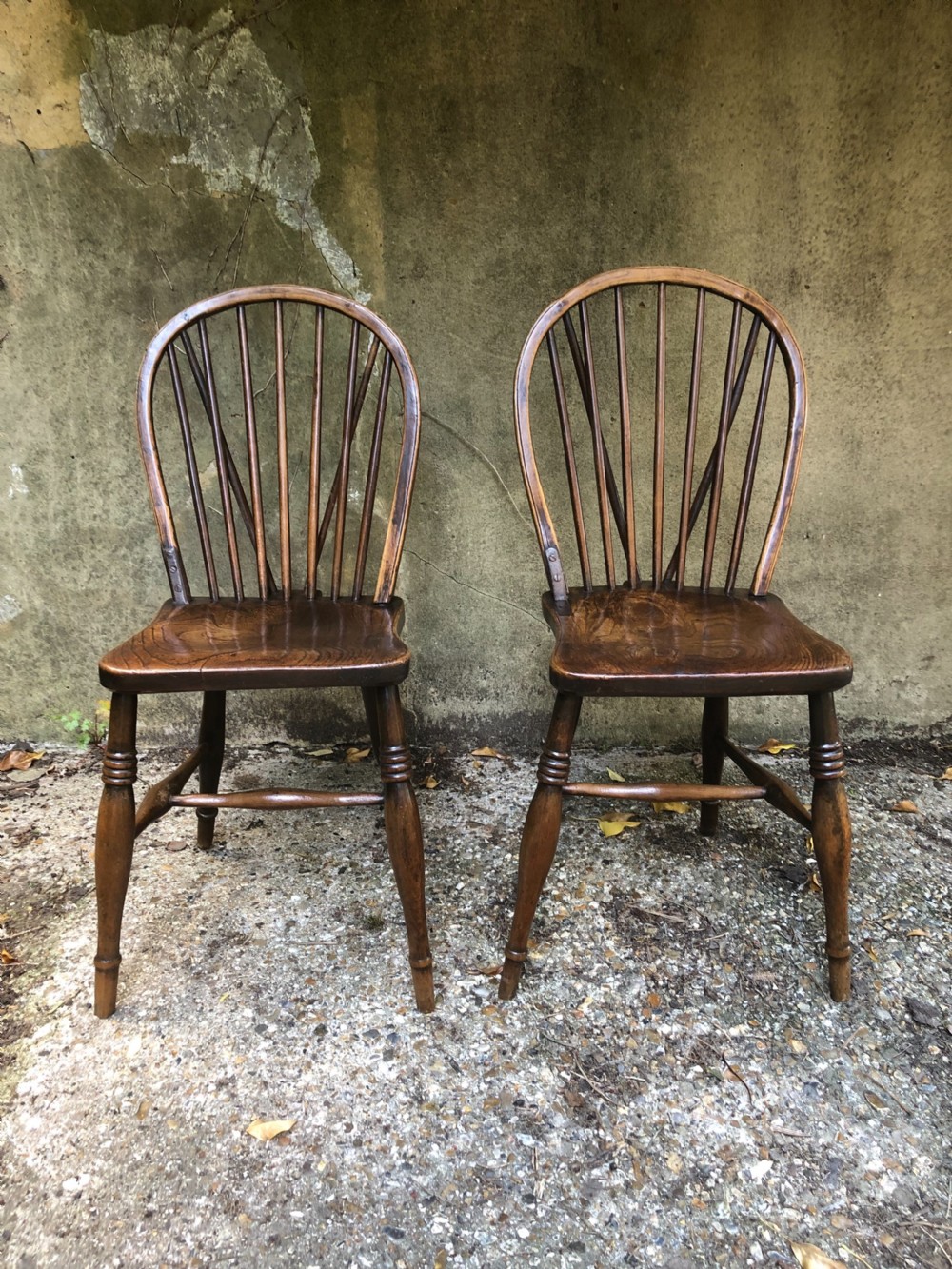 Pair of Antique Country Chairs View II