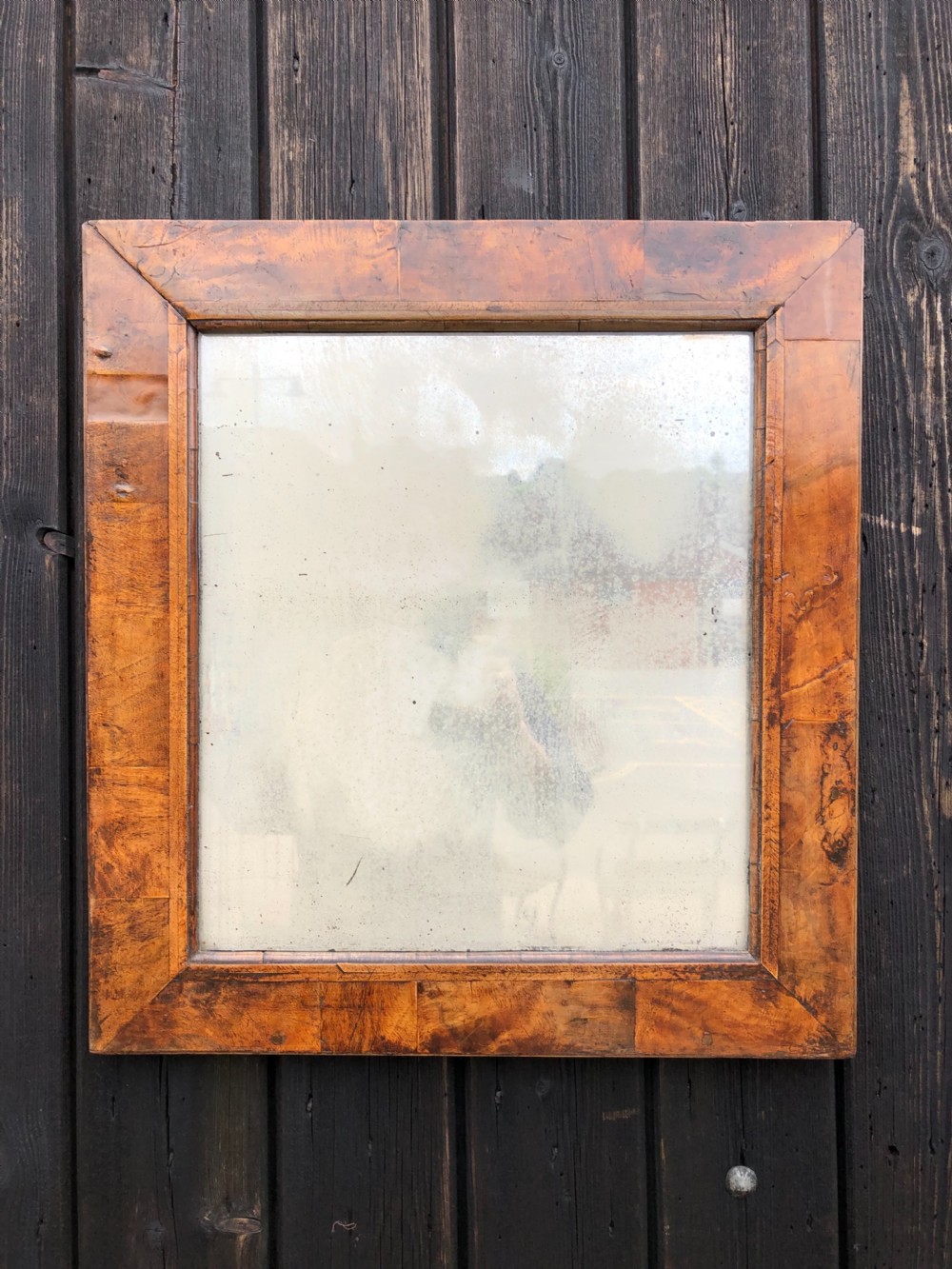 Antique Walnut Wall Mirror 