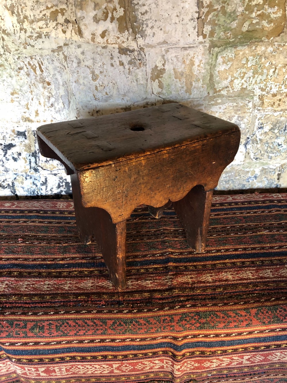 Antique Boarded Stool View II