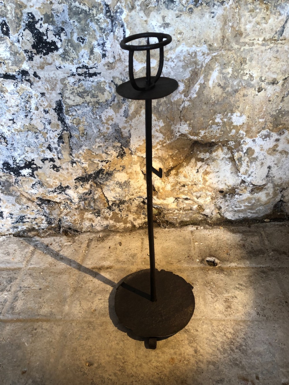 Large 18th Century Iron Candlestick  View II