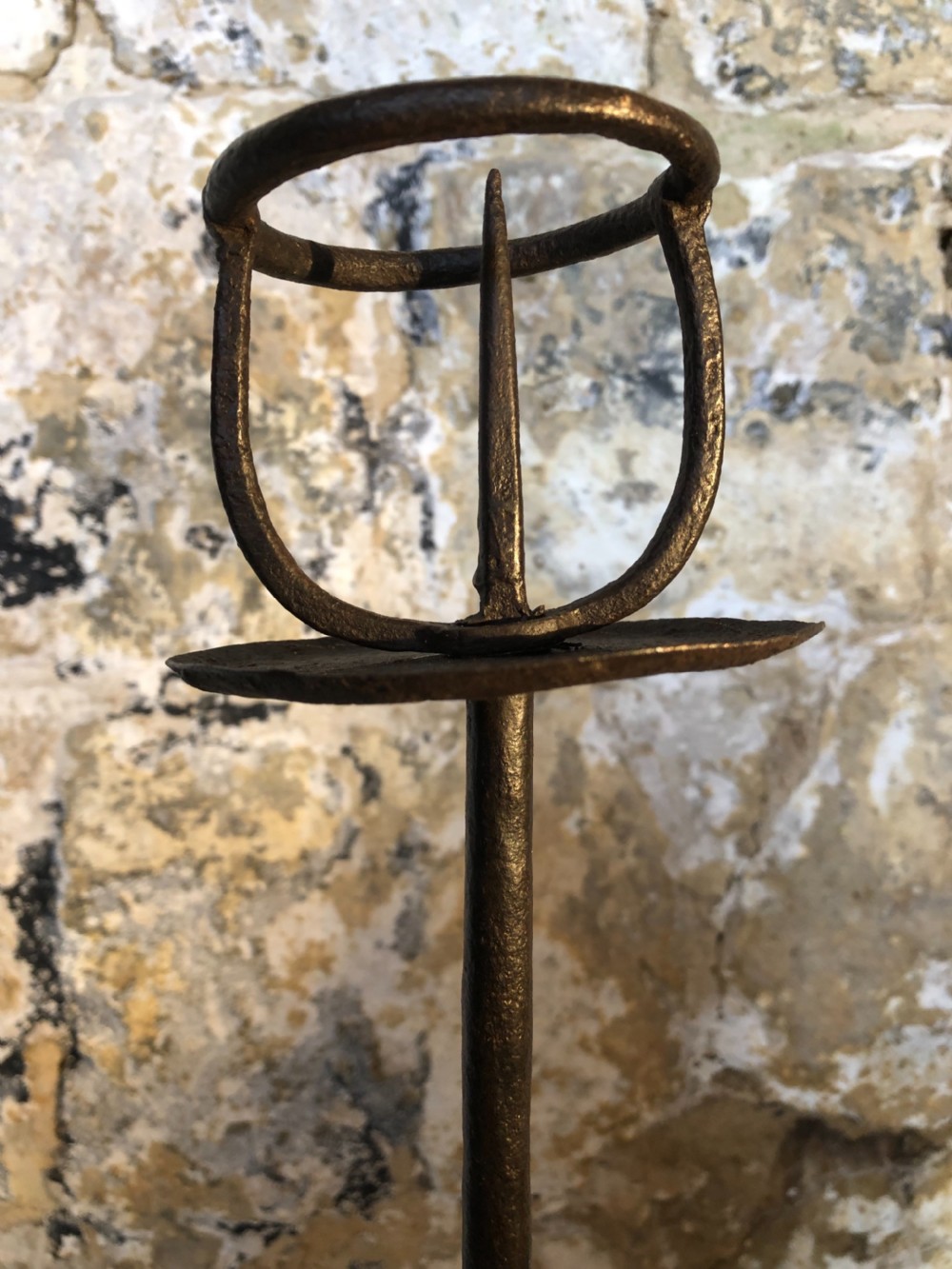 Large 18th Century Iron Candlestick  View III