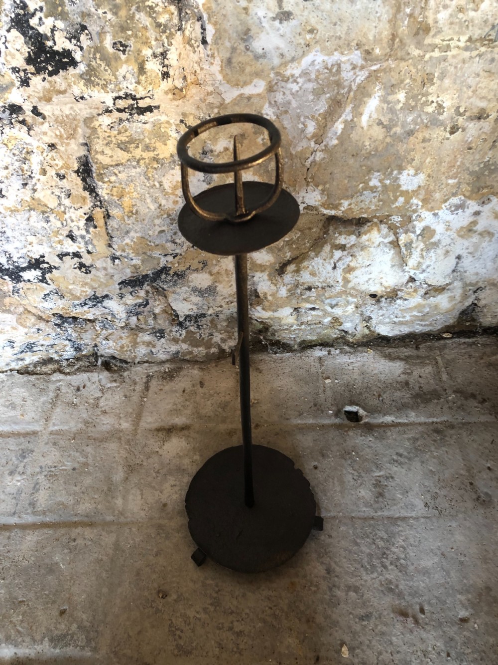 Large 18th Century Iron Candlestick  View V