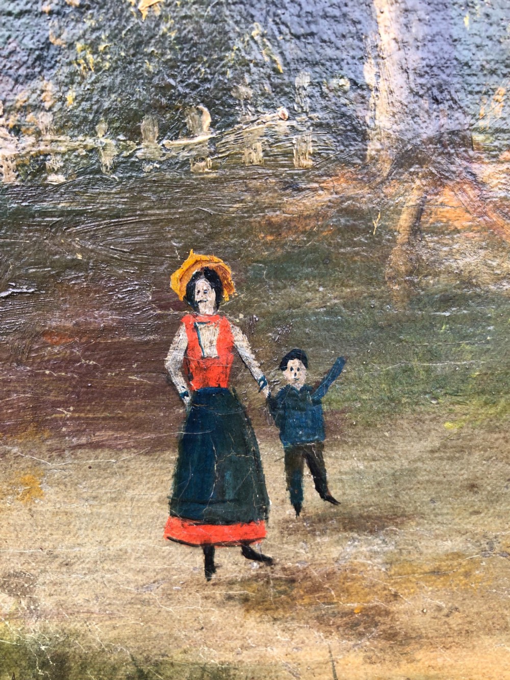 Antique Naive Oil Painting  View III