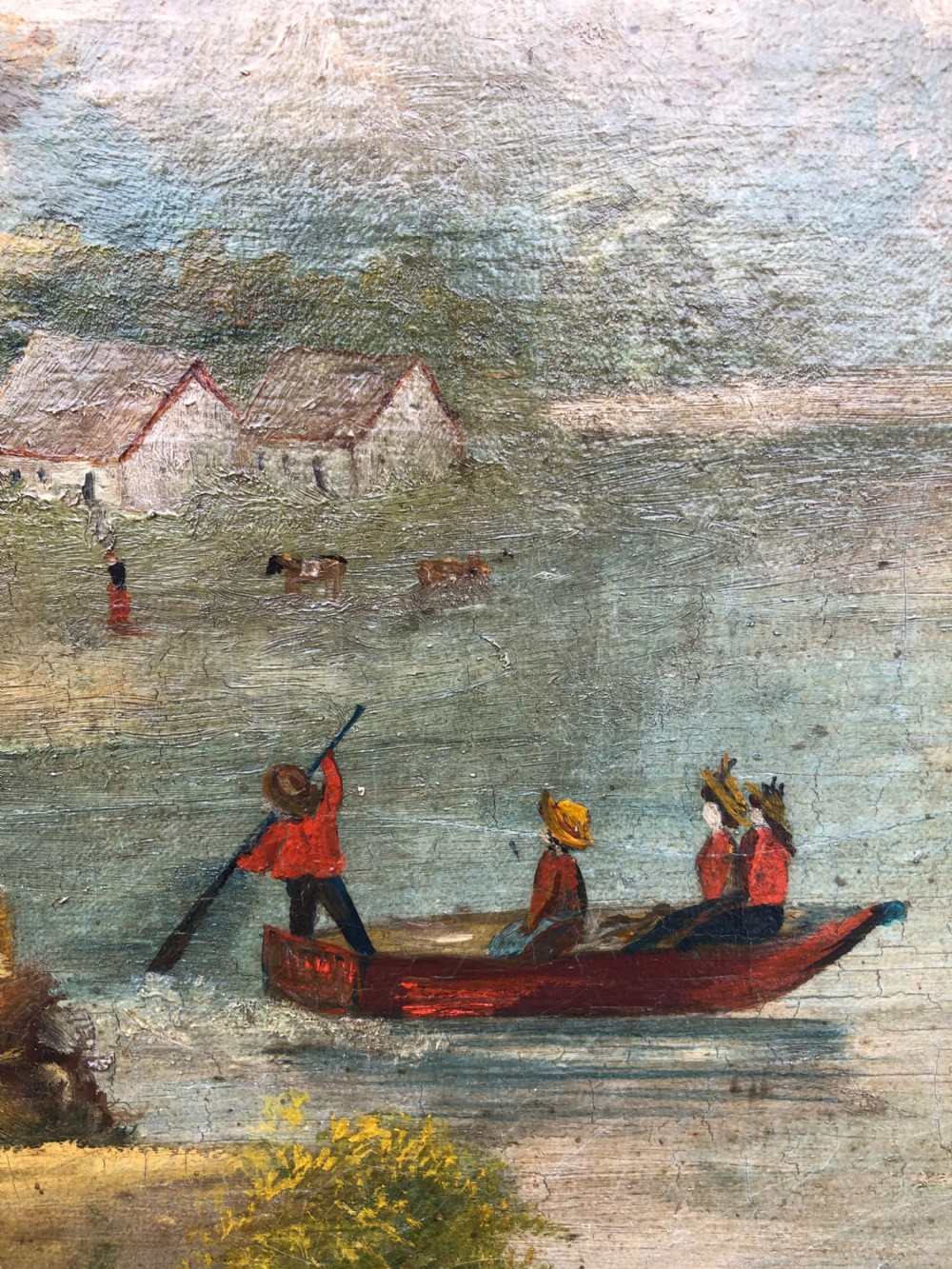 Antique Naive Oil Painting  View VI
