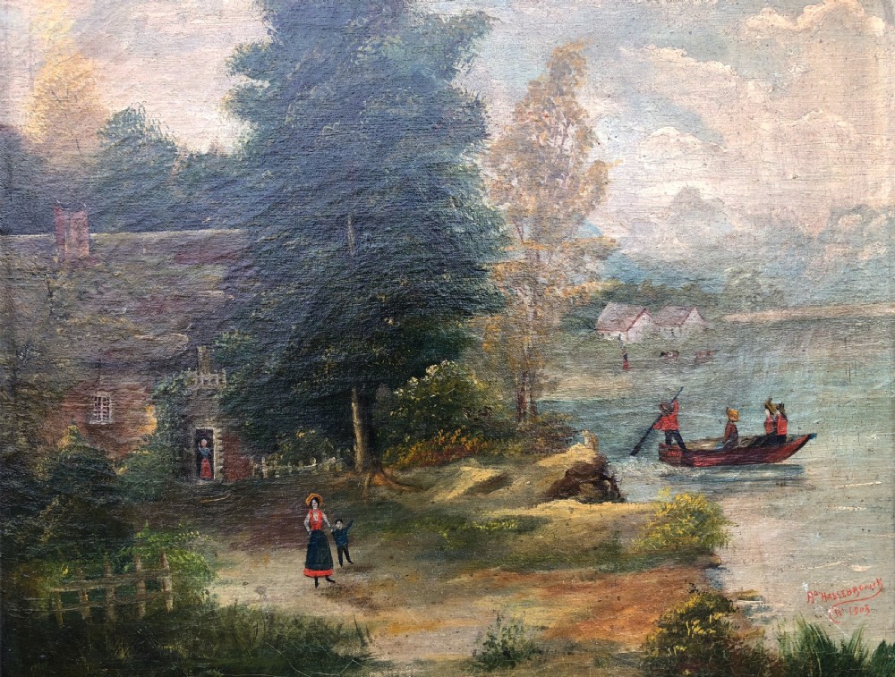 Antique Naive Oil Painting  View VII
