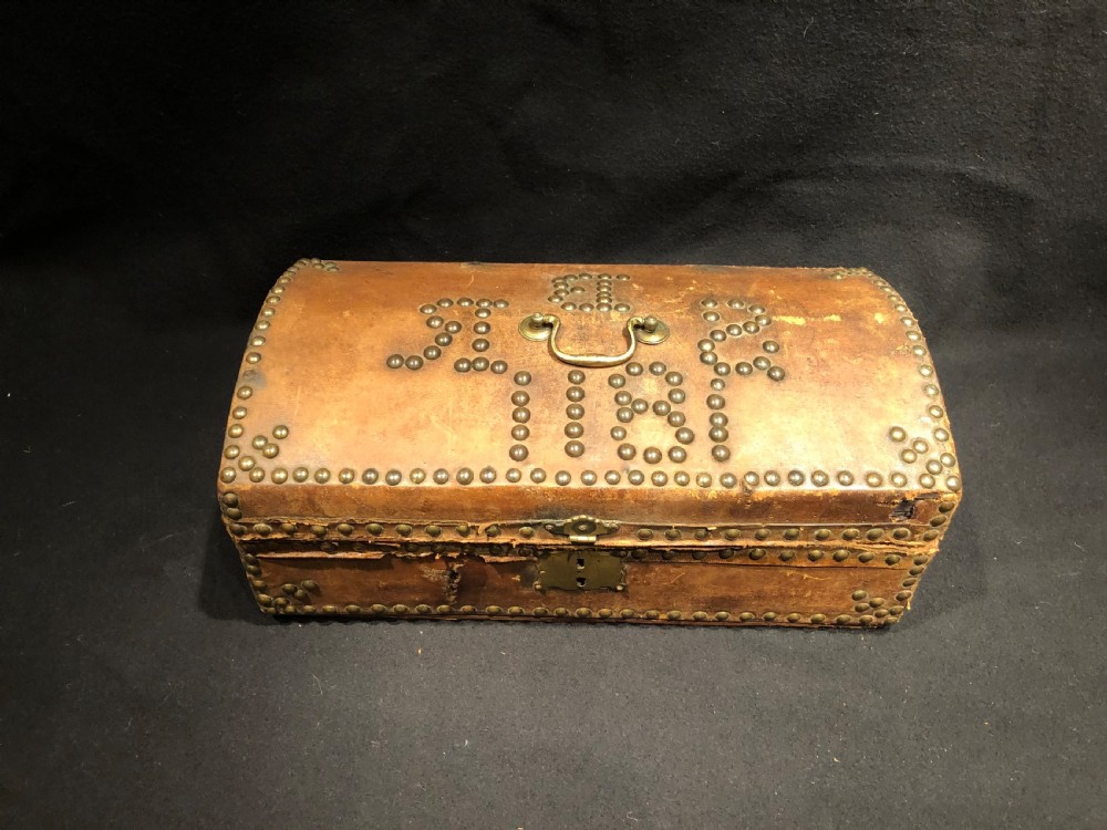 Antique Small Leather Chest